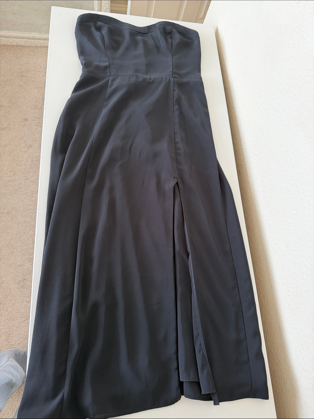 Abercrombie & Fitch Black Strapless Maxi Skirt with Front Slit